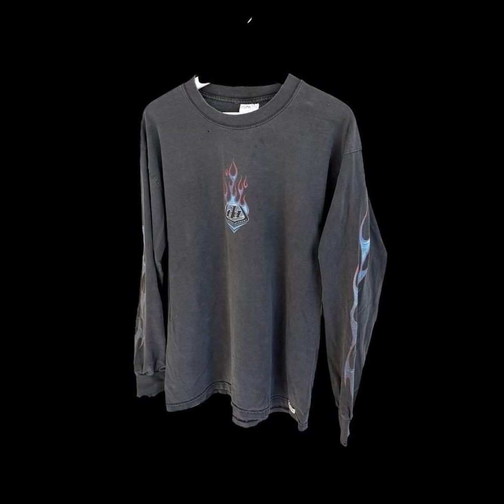 Troy Lee Designs TLD Flames Sleeve S T-shirt Men's Med/Large Black MX Tee Faded